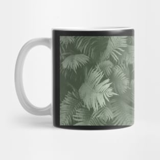 Green Dark Forest at Night, Fern Garden Plants Mug